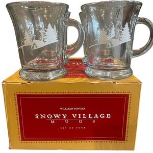WILLIAMS-SONOMA Snowy Village Mugs